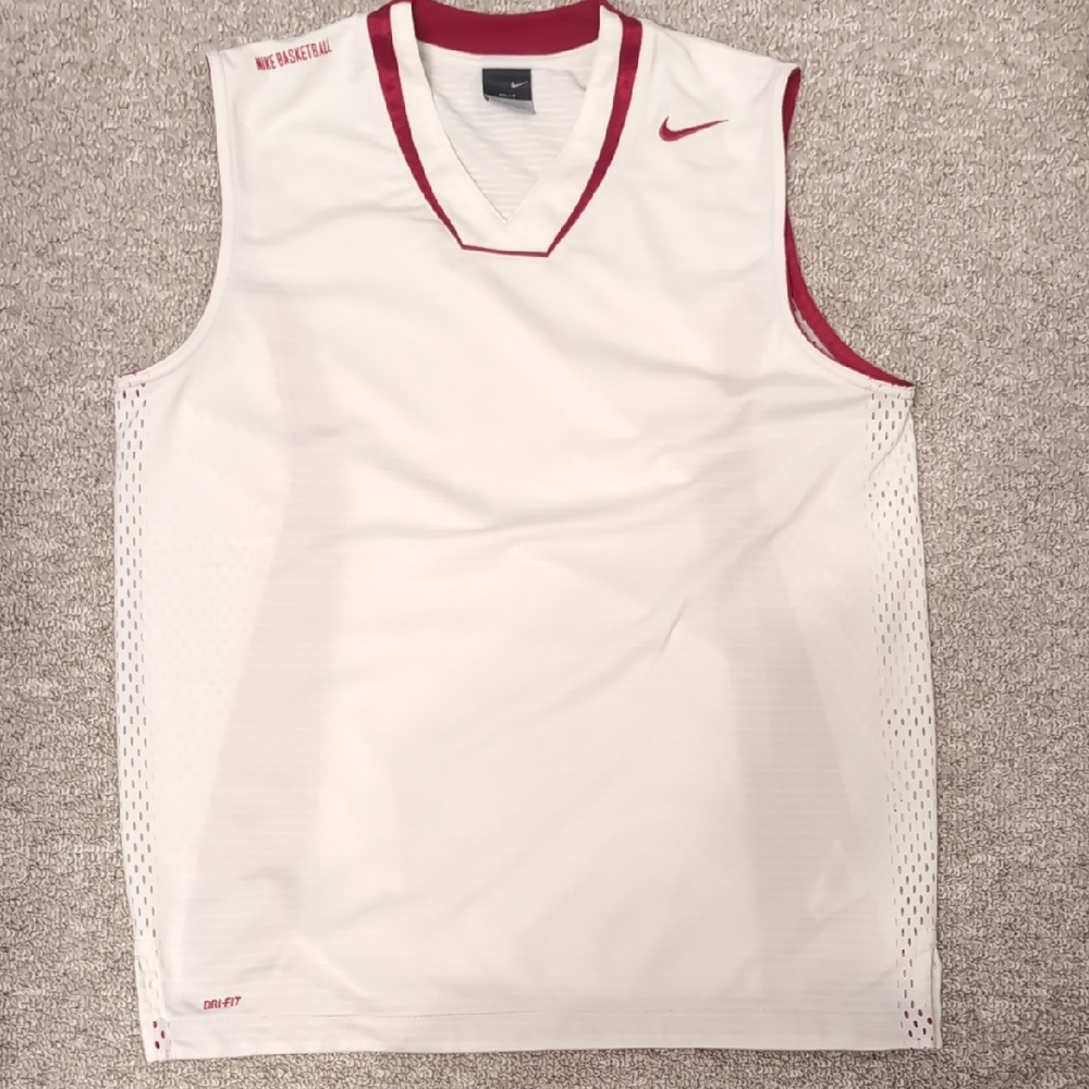 Nike Red and White Dri-FIT Tank